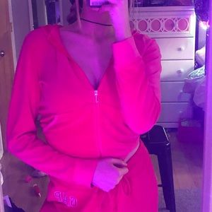 vintage juicy couture hot pink track suit top